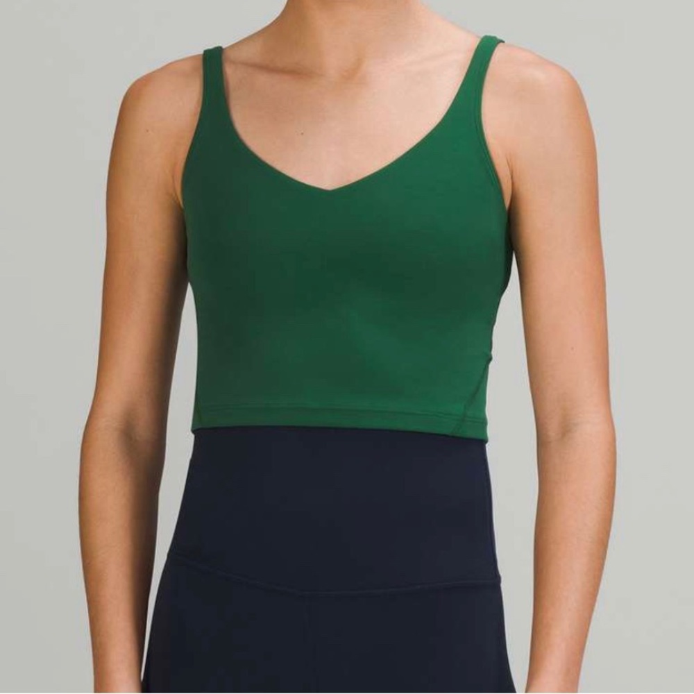 lululemon athletica Forest Green V-Neck Cropped Tank